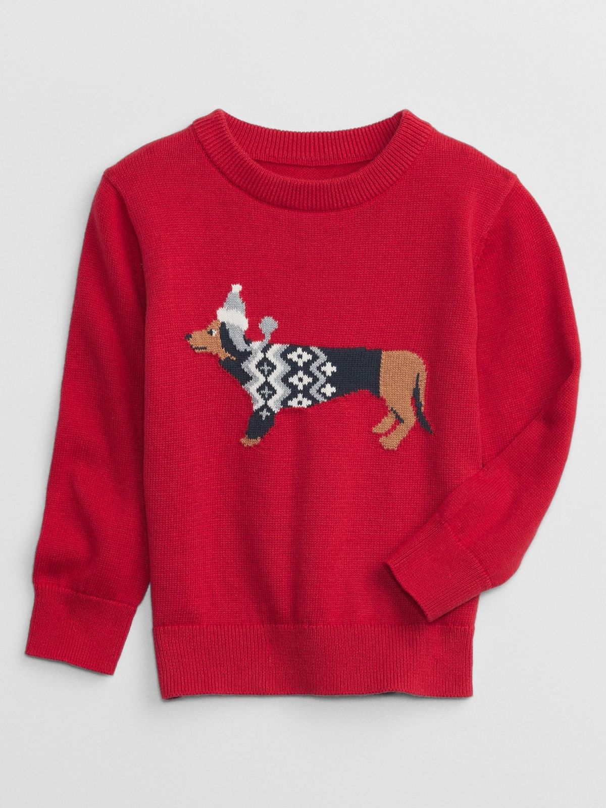 Κόκκινο babyGap Dog Intarsia Πουλόβερ-487712000