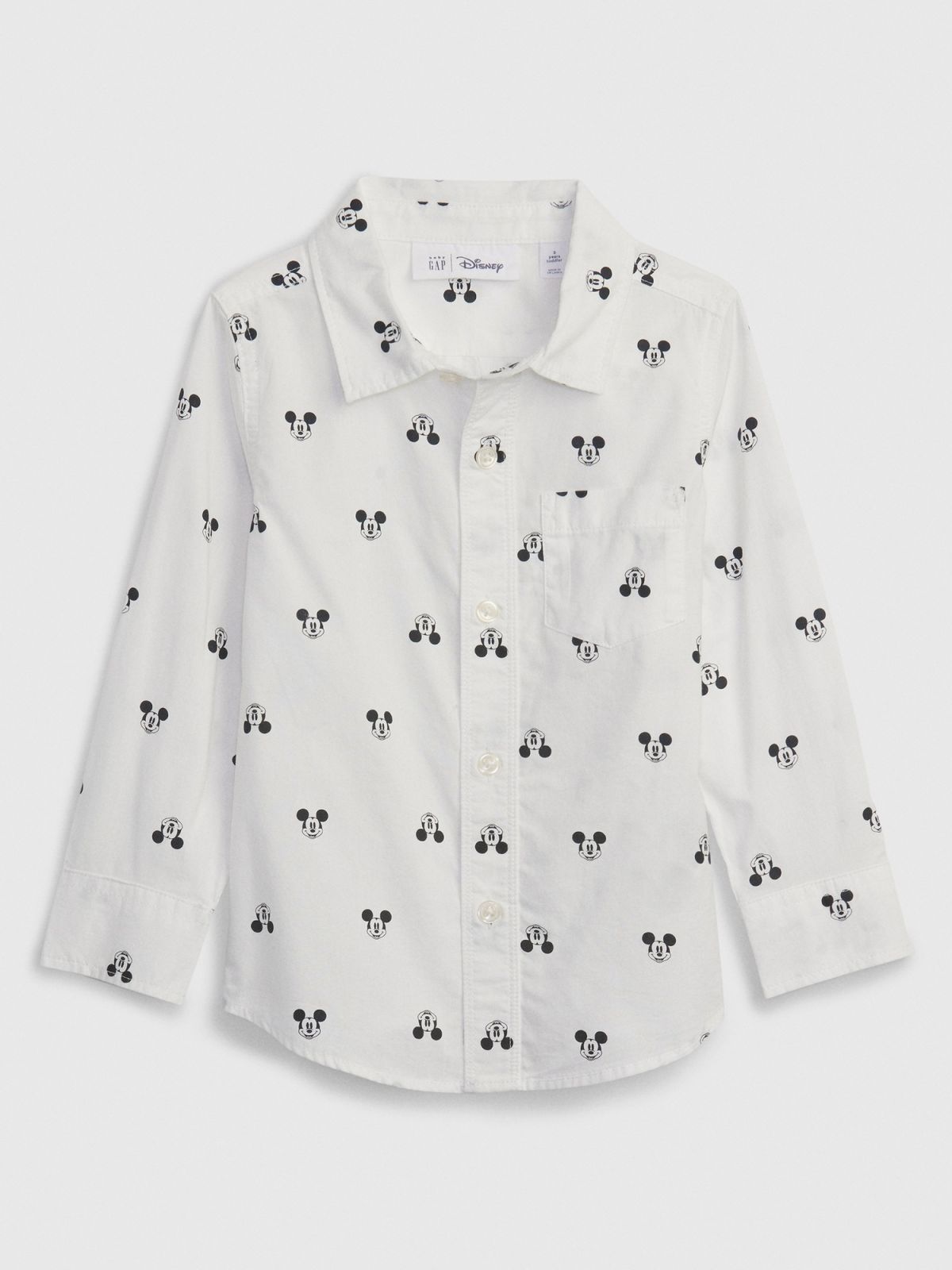 Άσπρο babyGap | Disney Mickey Mouse Ποπλίνα Πουκάμισο-810264000