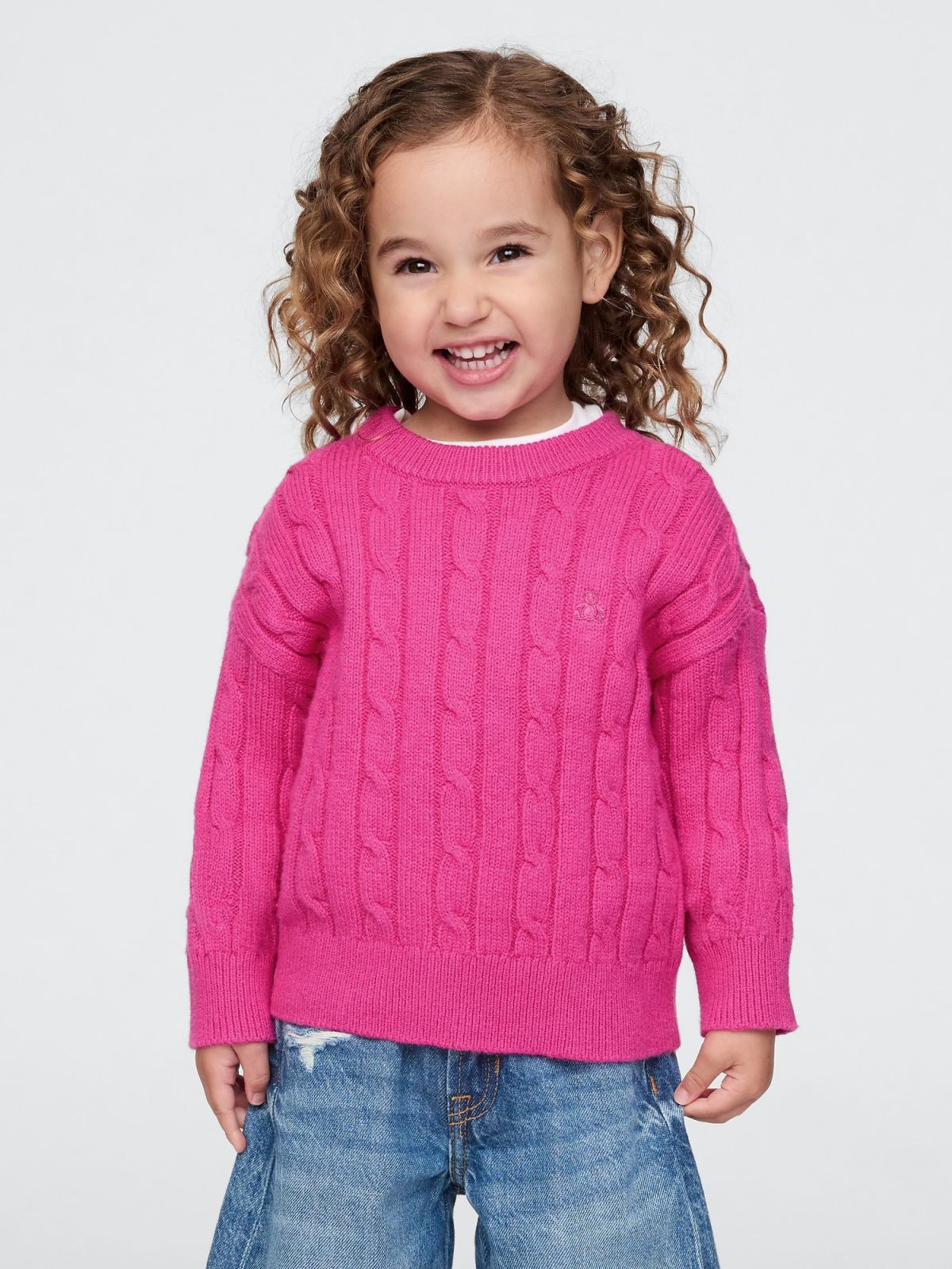 Ροζ babyGap CashSoft Cable-Knit Πουλόβερ-525536004