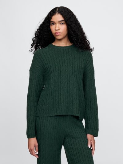 CashSoft Cable-Knit Sweater-602746002