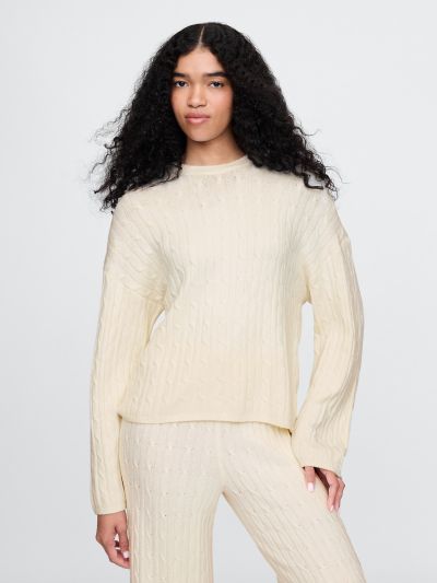 CashSoft Cable-Knit Sweater-602746001