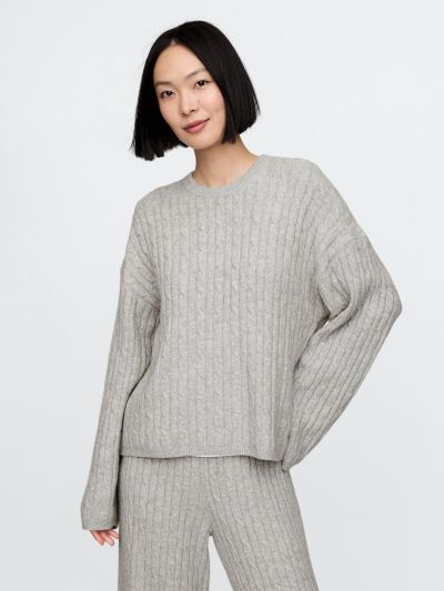 CashSoft Cable-Knit Sweater-602746000