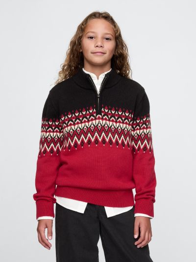 Kids Fair Isle Half-Zip Pullover Sweater-604706000